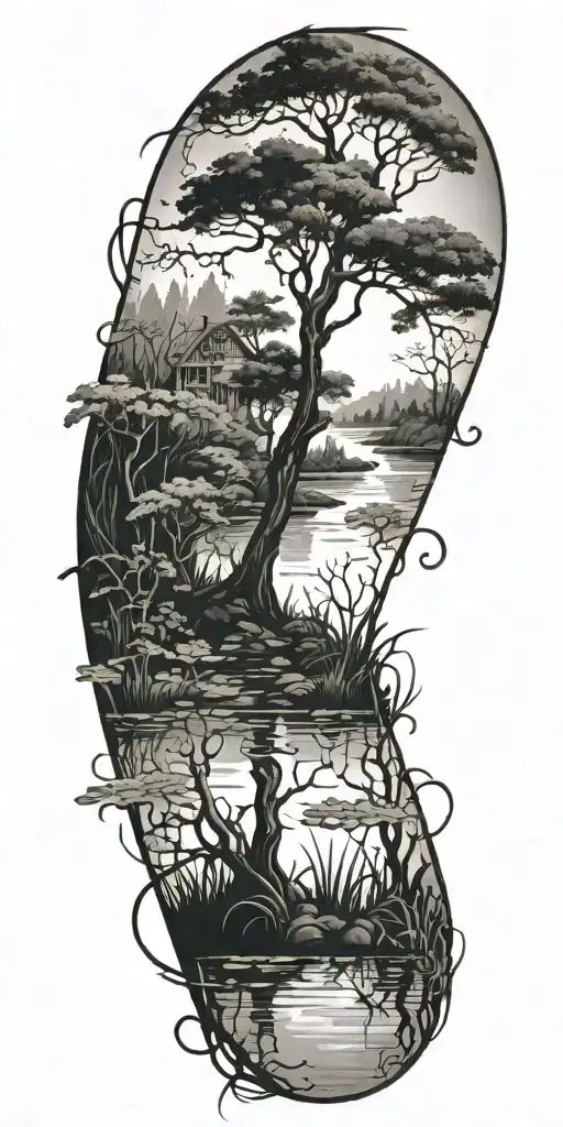 Swamp With Trees And Vines