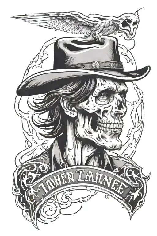 Combine Townes Van Zandt With A Skull With Lightning Bolts Surrounding