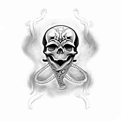 Skull With Snakes