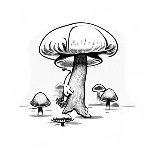 A Plumber Running Through A Mushroom Forest