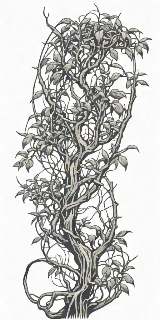 Mangrove With Vines Intertwining