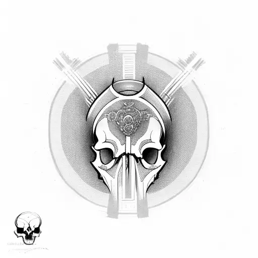 A Viking Skull Teacup Surrounded By Floating Lines Of Code