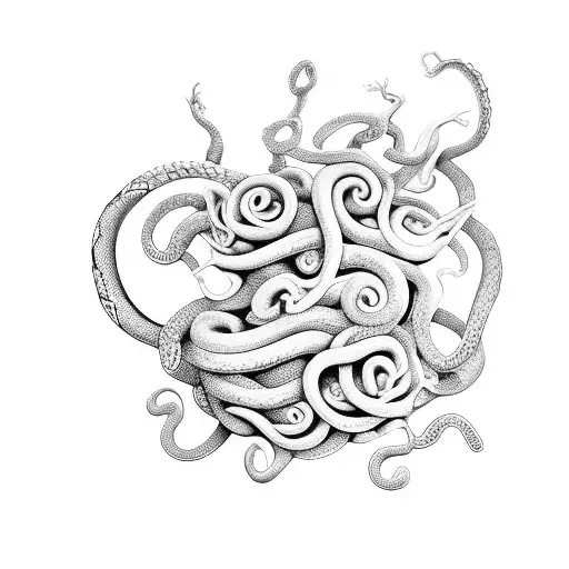 Medusa Flowers Vines Snakes