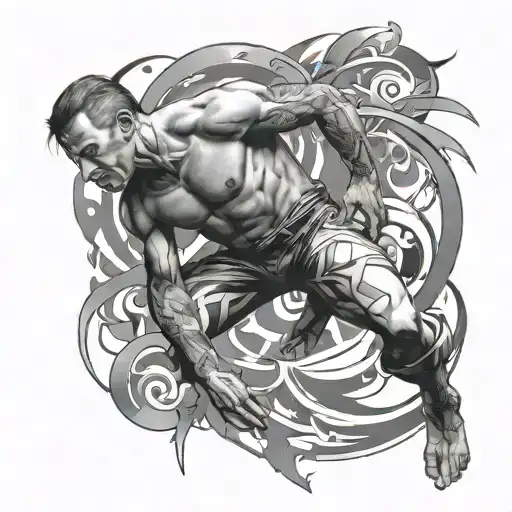 Adult Male Doing The Human Flag