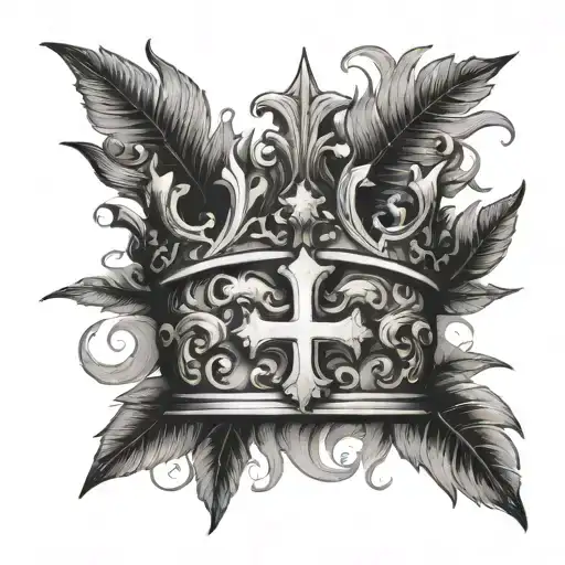 A Roman Leaf Crown With A Cross In The Middle