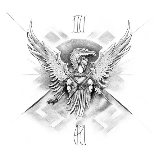 Icarus Tatto With Roman Numerals