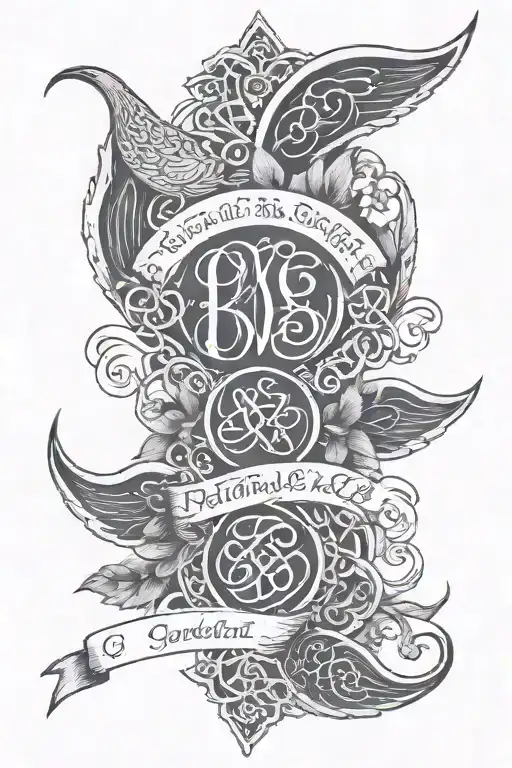 A Calligraphy Quote From A Favorite Folk Song Surrounded By Celtic Patterns