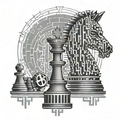 A Chess Piece Made Out Of Binary Code With A Bitcoin Symbol On Top