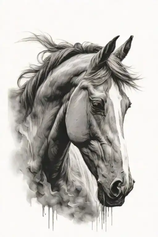 Portrait Oil Layered Painting Horse