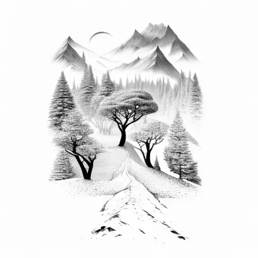 Forrest Path Wondering Up A Mountain