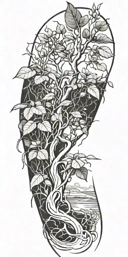 Mangrove With Vines Wrapped