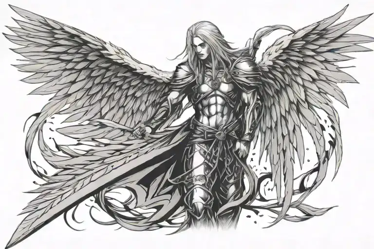Sephiroth Feathers Falling Angel