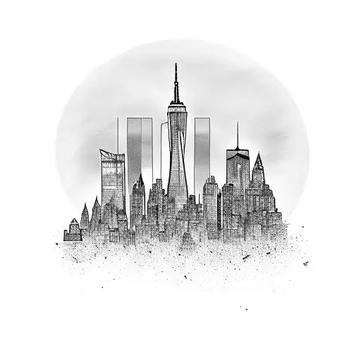 Teepee And New York City Skyline