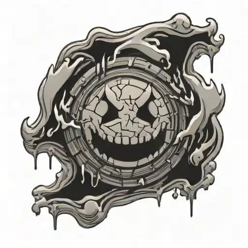 Bitcoin Symbol Blink 182 Smiley Face With X's As Eyes Melting