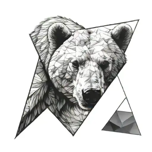 A Triangle With The Silhouette Of A Polar Bear Inside The Triangle