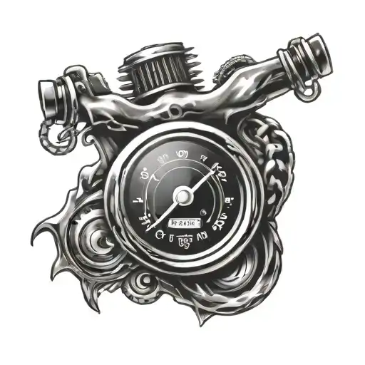 Heart Shaped Speedometer On Fire With Chain Links