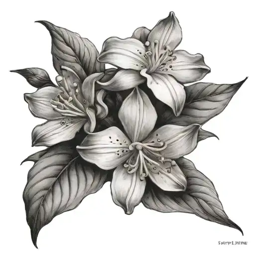 Sampaguita Flower Large Black Grey