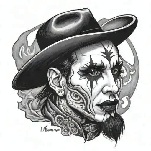 Create A Portrait Of Marilyn Manson In American Traditional Style