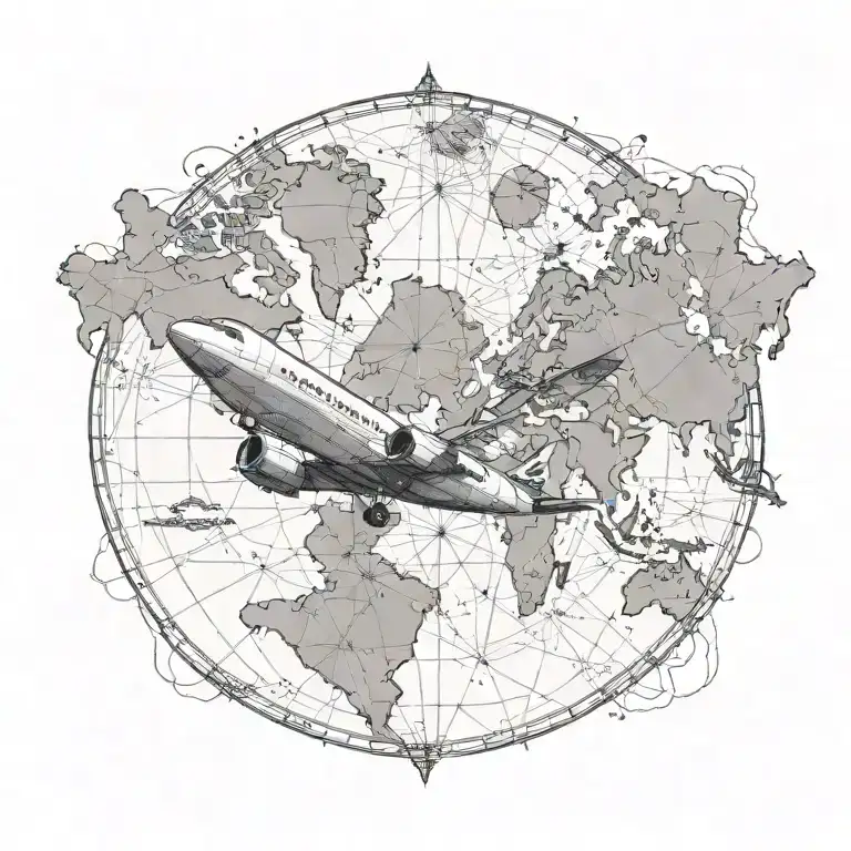 A Small Delta Plane Flying Over A Map