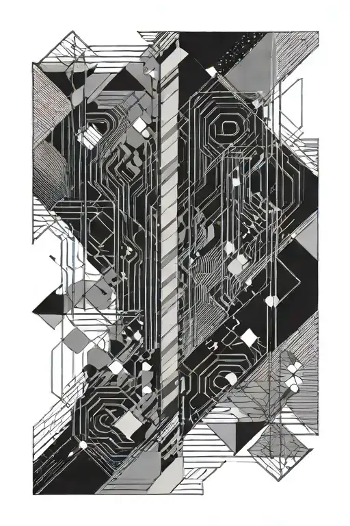Abstract Geometric Design Inspired By Badminton Court Lines On The Forearm