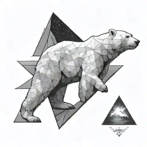 A Triangle With The Silhouette Of A Polar Bear Inside The Triangle