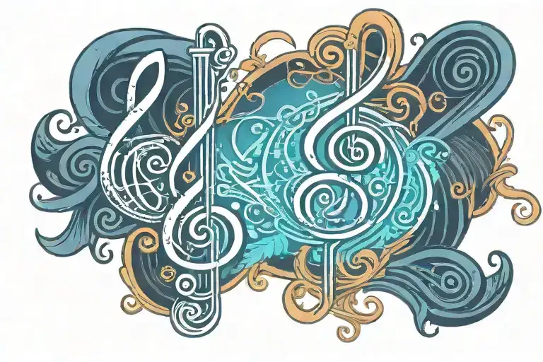 The Word Gemini With A Treble Clef And A Line Staff With Musical Notes