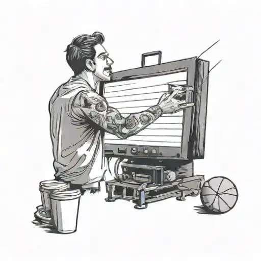 A Tv Producer Directing A Basketball Game With A Coffee In Hand