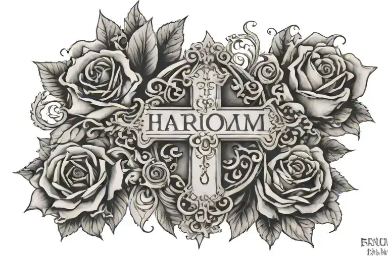 Moms Name And Date Of Birth Cross Surrounded