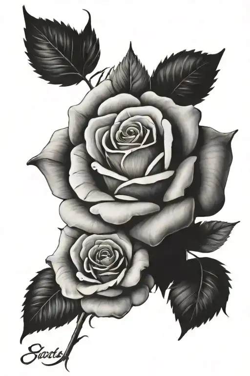 Rose With Name And Date Sara