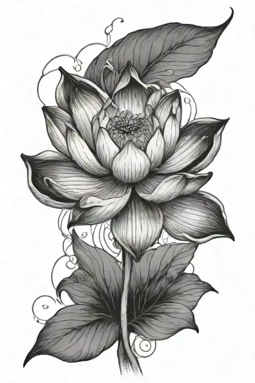 A Lotus With A Long Stem