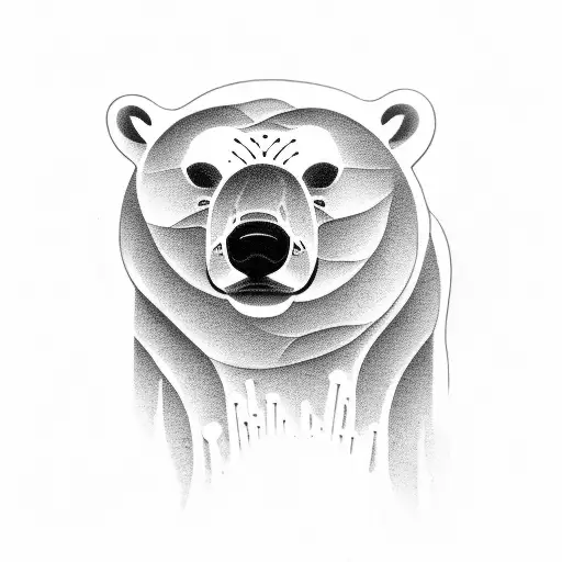 Mindful Polar Bear Sitting On A Lotus Flower