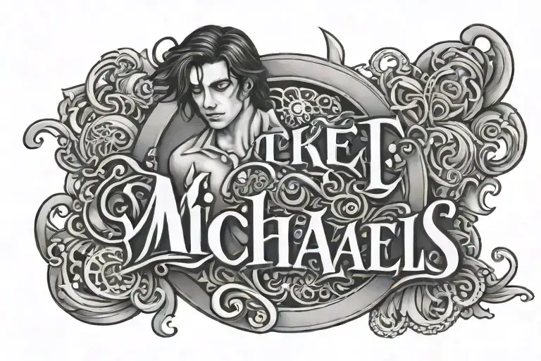 The Word Michael With Starwas Figures Surrounding