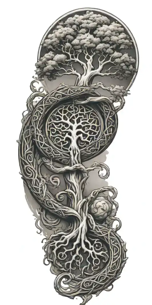 Yggdrasil With World Serpent Coiled