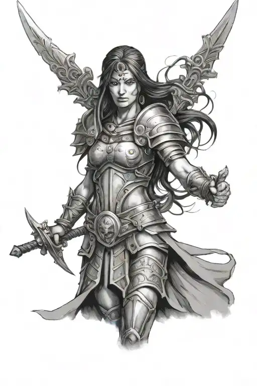 Female Warrior Standing Proudly
