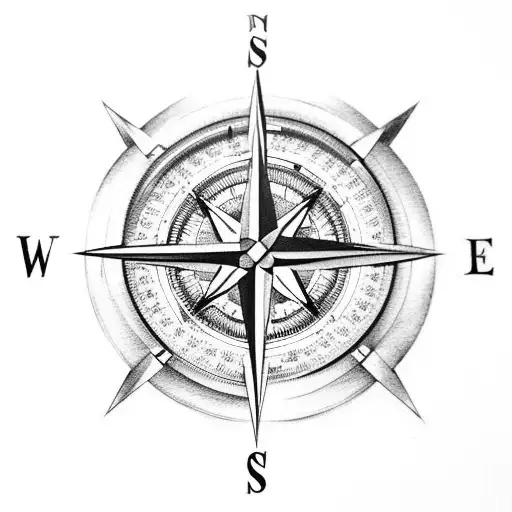 A Compass With Landmarks From Different Countries