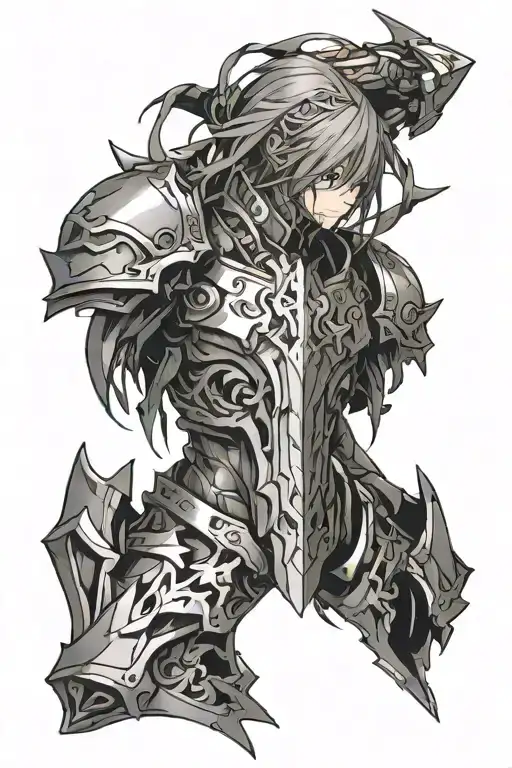 Anime Guilty Crown Kings Mark Engraved In An Armor