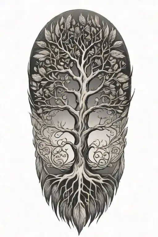 Tree Of Life With Long Feathers Hanging Upside Down