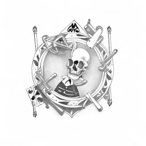 A Jack Playing Card Surrounded By Musical Instruments