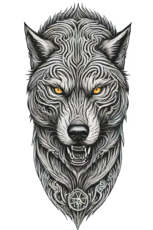 Wolf Head Pinstripe Suit