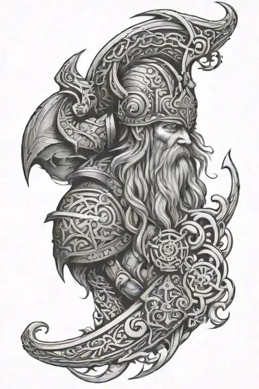 Norse Viking Sleeve Tattoo Design