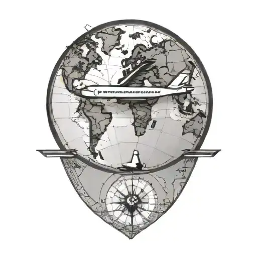 A Small Delta Plane Flying Over A Map