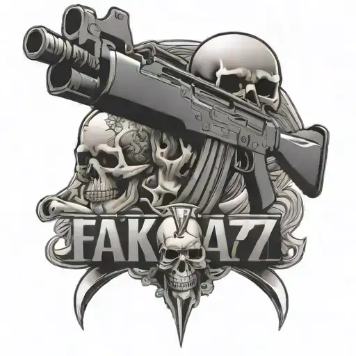 Ak-47 With A Skull And The Text 'Fener'