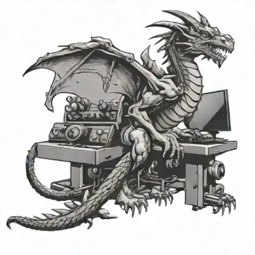 A Dragon Lifting Weights In The Gym Surrounded By Gaming Consoles