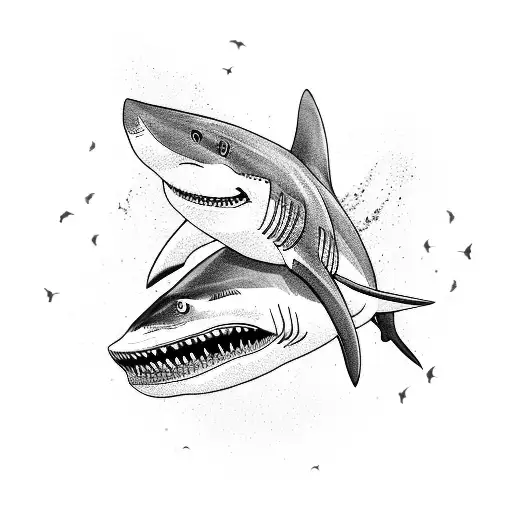 Peaceful Shark With Irregular Lines Around It