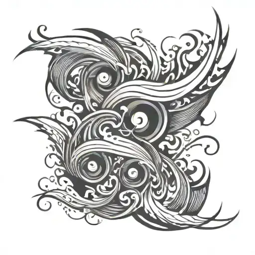 An Abstract Representation Of Sound Waves Merging With Flames