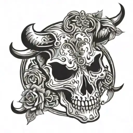 Girly Rock N Roll Bull Skull Western