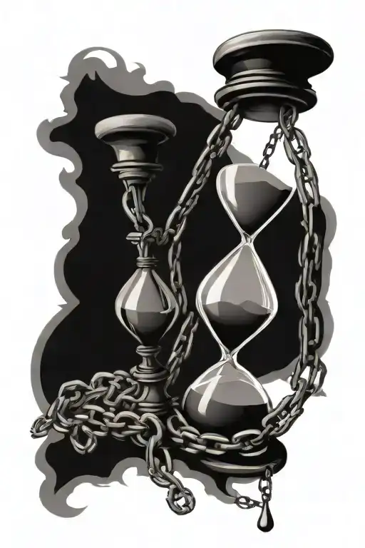 An Hourglass Wrapped In Chains