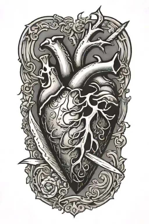 Heart With Knife Piercing