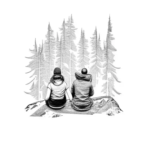 2 People Sit On A Mountain Watching The World