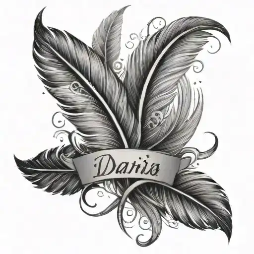 Infinity Feather And Children's Names Daria Artyom